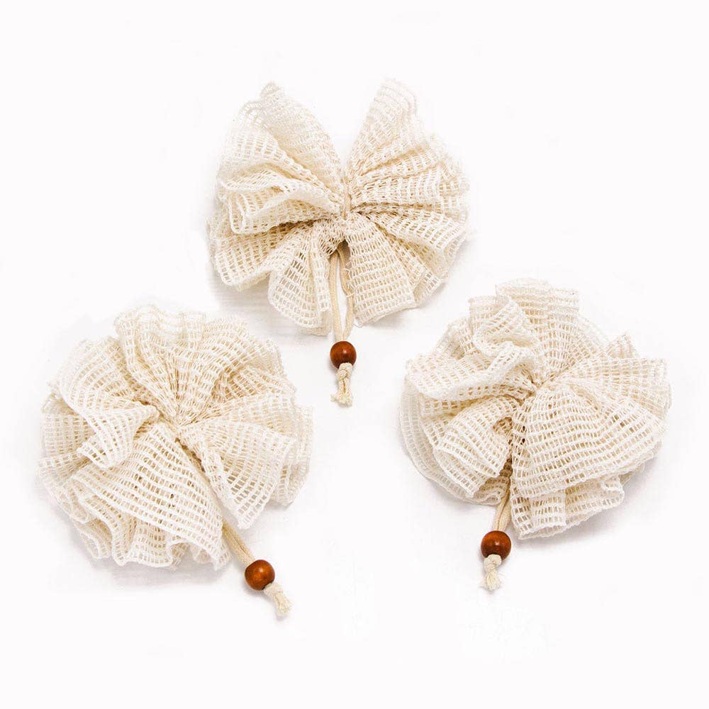Cotton shower puff, organic shower puff, organic loofah, natural loofah, cotton loofah, cotton sponge