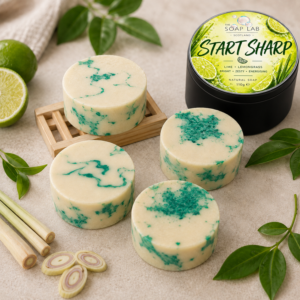 🍋 Start Sharp | Lemongrass & Lime Natural Soap Bar