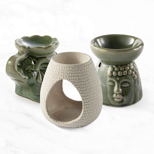 ceramic wax burner in three designs for home fragrance