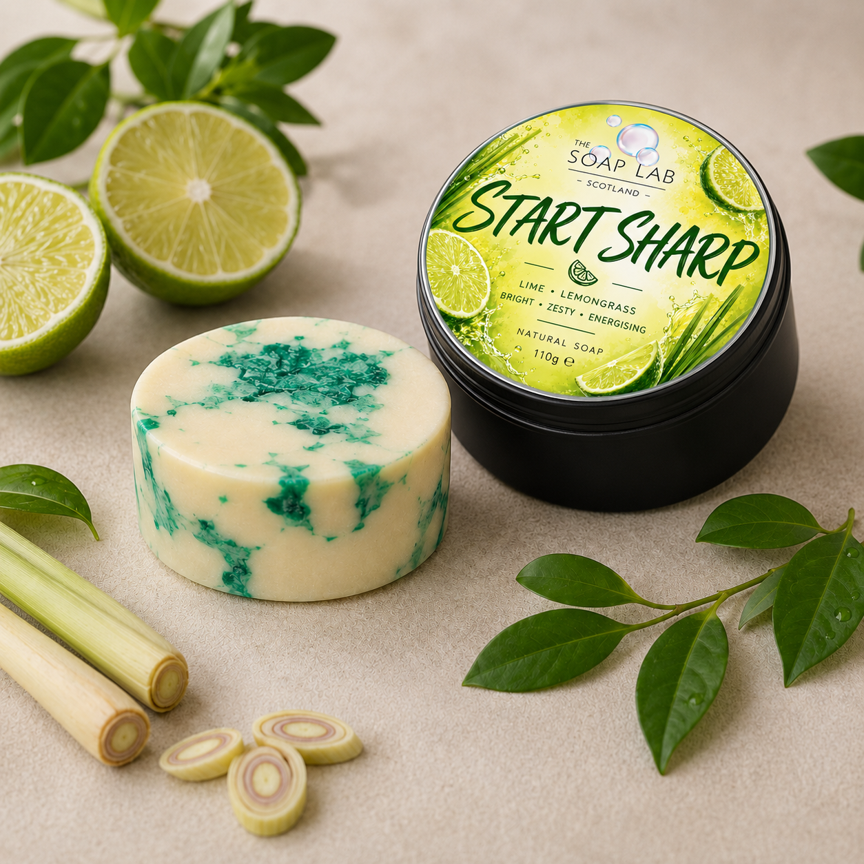 🍋 Start Sharp | Lemongrass & Lime Natural Soap Bar