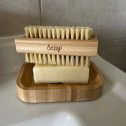Bamboo Nail Brush with Plant Fibre Bristles - The Soap Lab Scotland