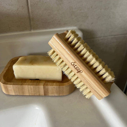 Bamboo Nail Brush with Plant Fibre Bristles - The Soap Lab Scotland