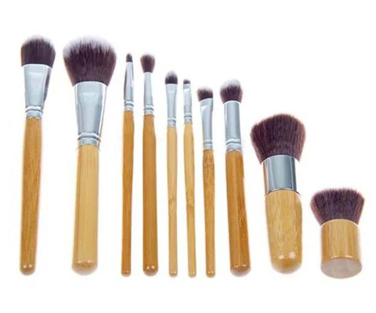 Natural Bamboo Makeup Brush Set | 10 Piece Set - The Soap Lab Scotland
