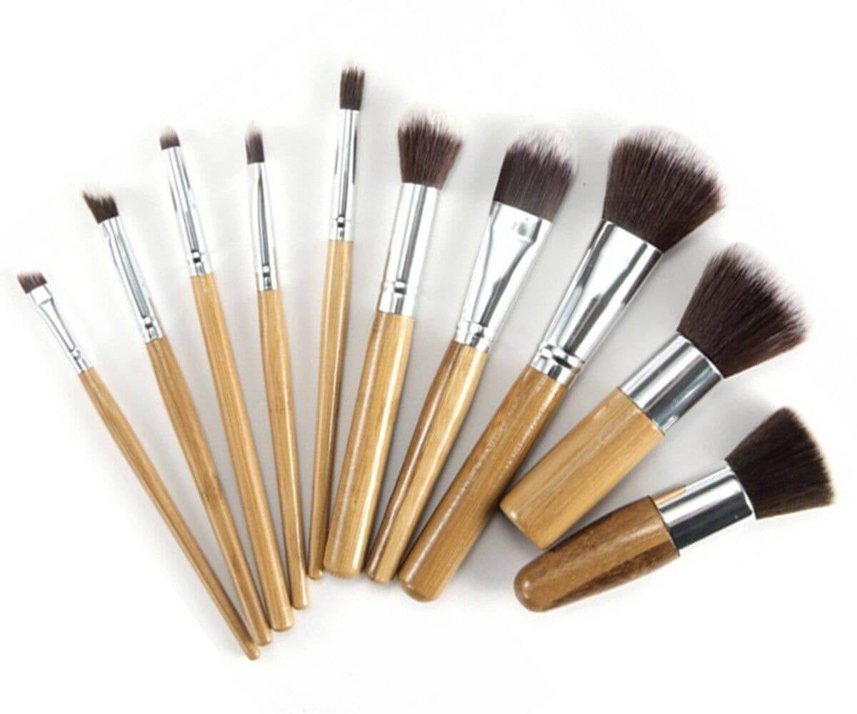 Natural Bamboo Makeup Brush Set | 10 Piece Set - The Soap Lab Scotland