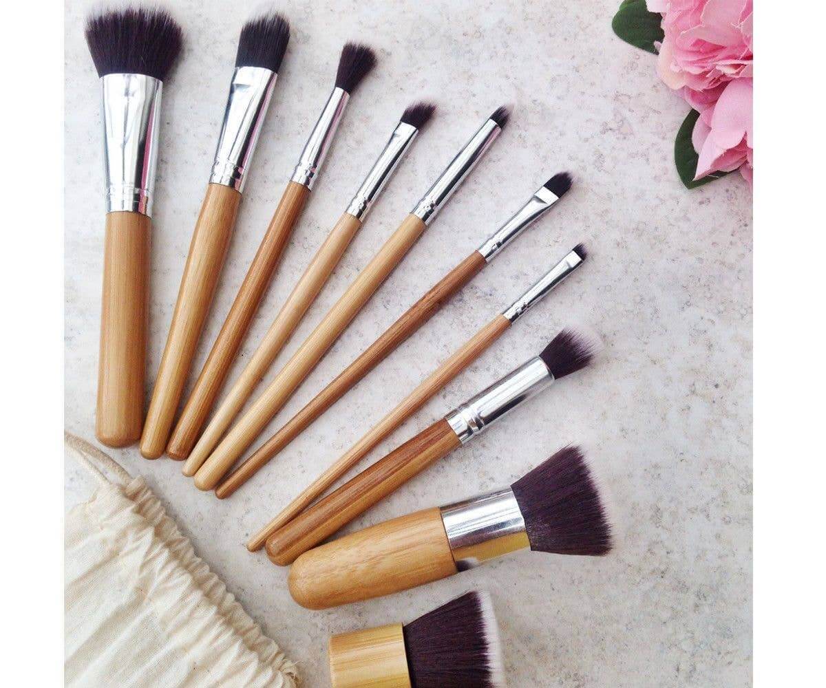 Natural Bamboo Makeup Brush Set | 10 Piece Set - The Soap Lab Scotland