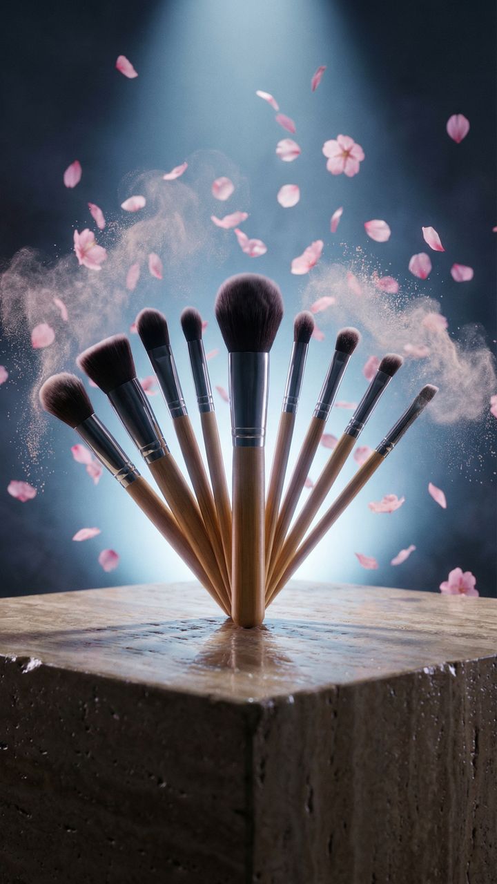 Natural Bamboo Makeup Brush Set | 10 Piece Set - The Soap Lab Scotland