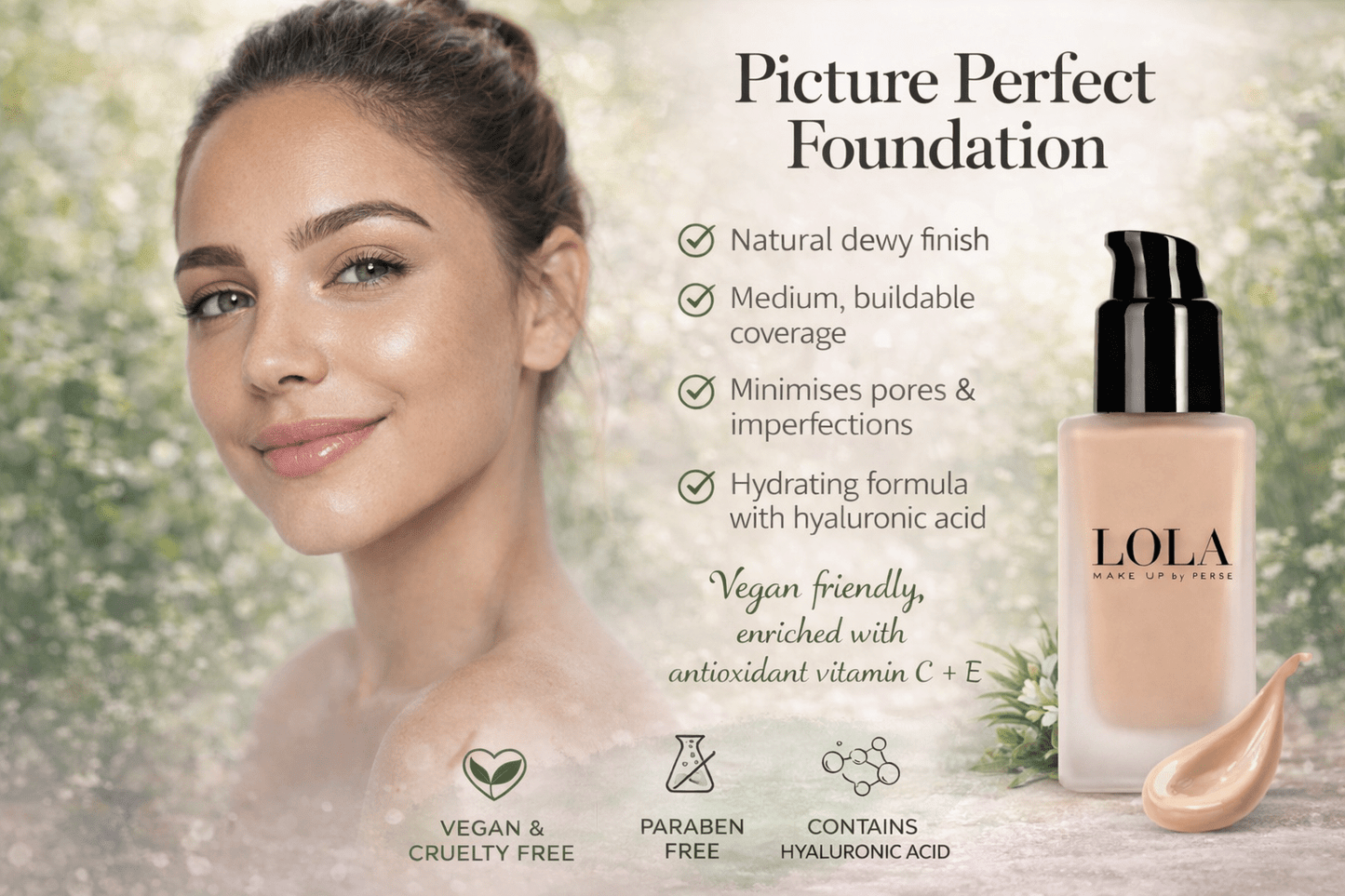 Picture Perfect Foundation by LOLA Natural Makeup. Vegan Friendly - The Soap Lab Scotland