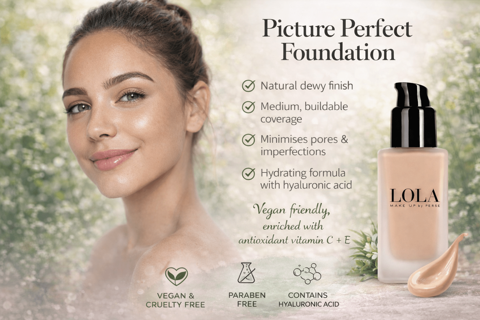 Picture Perfect Foundation by LOLA Natural Makeup. Vegan Friendly - The Soap Lab Scotland