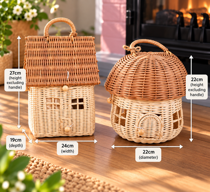 Natural Rattan Storage Basket – Mushroom or Cottage Design
