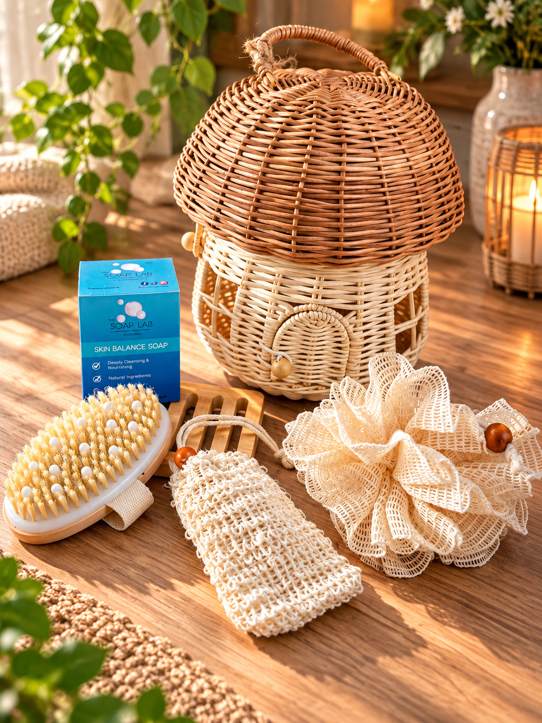 Natural Rattan Storage Basket – Mushroom or Cottage Design