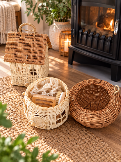 Natural Rattan Storage Basket – Mushroom or Cottage Design
