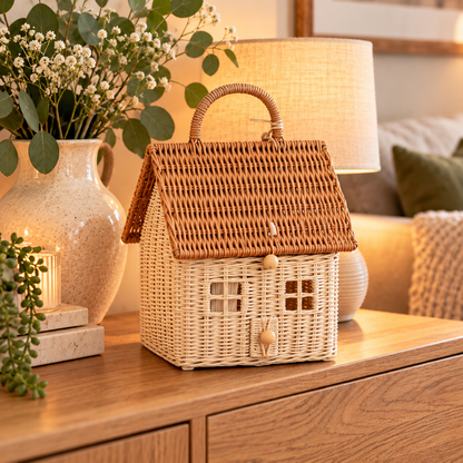Natural Rattan Storage Basket – Mushroom or Cottage Design