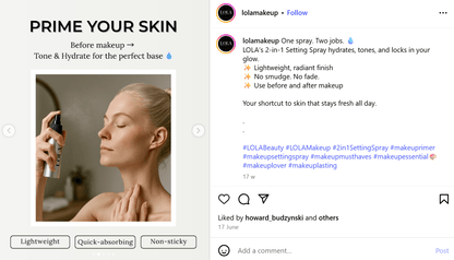 Setting Spray Natural Makeup by LOLA - Vegan Friendly - The Soap Lab Scotland